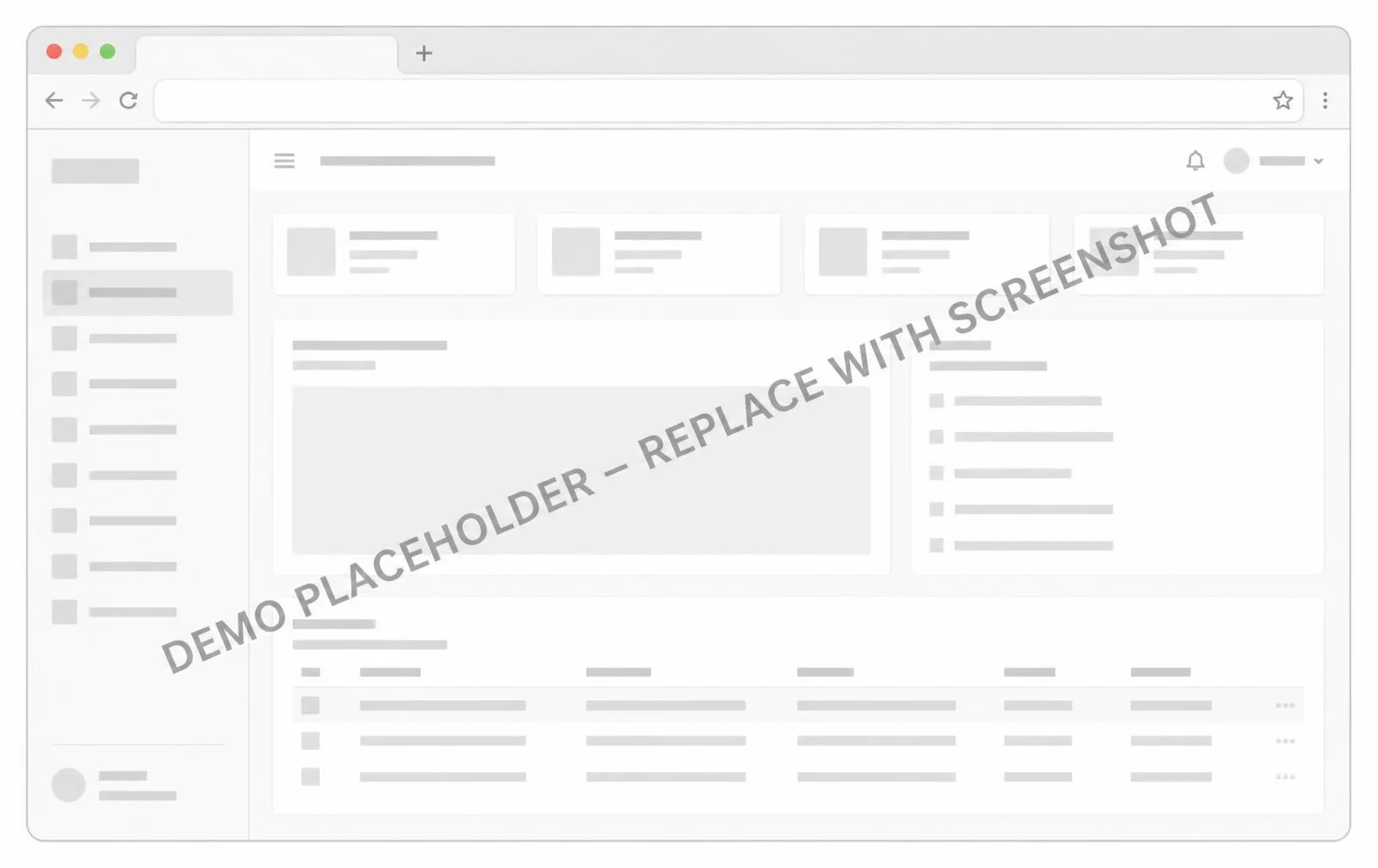Customer Portal — placeholder desktop screenshot (demo image)